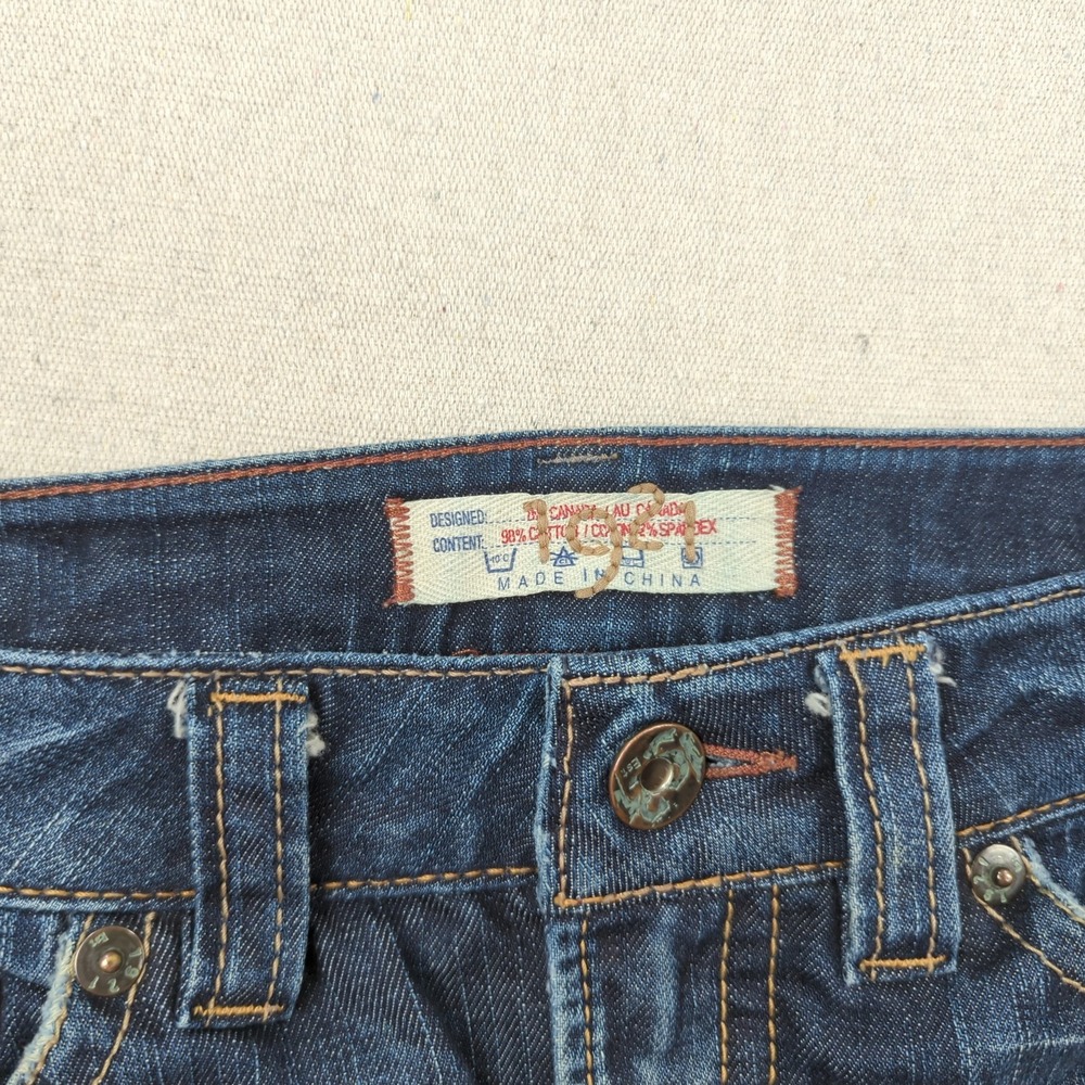 1921 Jeans Womens 28 Blue Surplus Flare Distressed Faded Boho - Picture 9 of 16